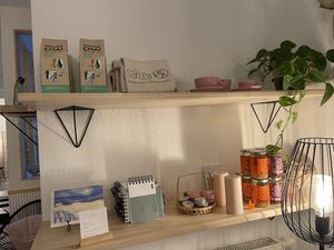 Some of the goods and stationary for sale in the shop   at Sakura in Berlin