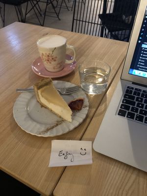 The worker cutely gave me this cute letter  at Sakura in Berlin