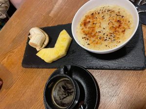 Crazy yummy vegan coconut-rice-creme-brulee-dessert at DieDa Im WeinGut in Bad Duerkheim