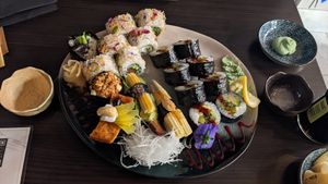 20-piece vegan plate at Yokoso in Luxembourg City