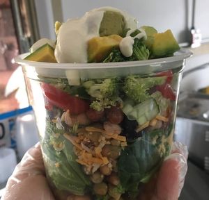 Vegan Poke Bowl with cheese and sour added  #Veganuary at Koppo - Food Stand in Yauco