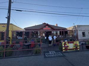 There is also an outside patio to the left. We had a drink there while waiting for our table   at El Charro Cafe in Tucson