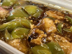 Chikn green pepper and black bean sauce   at Wawin Vegan Chinese in York