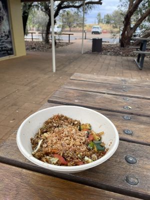 Vegetable fried rice (requested vegan)  at Ayers Wok in Yulara