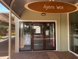 Outside the restaurant. Not open yet   at Ayers Wok in Yulara