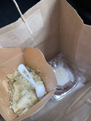 Artichoke enchiladas & cinnamon roll. Yum  at The Mindful Table in Perrysburg