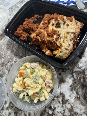 Lasagna and macaroni salad  at The Mindful Table in Perrysburg
