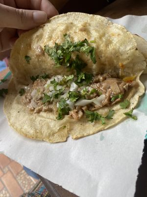 Carnitas at Los Muchitos Comida Vegana in Oaxaca