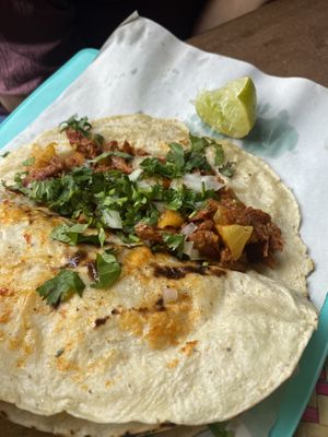 Al pastor at Los Muchitos Comida Vegana in Oaxaca