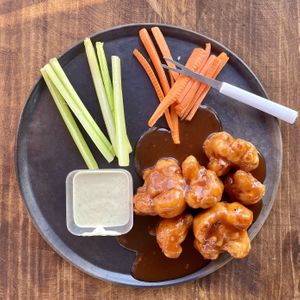 cauliflower wings  at Los Muchitos Comida Vegana in Oaxaca