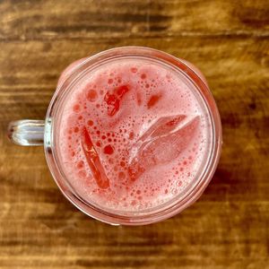 watermelon juice  at Los Muchitos Comida Vegana in Oaxaca