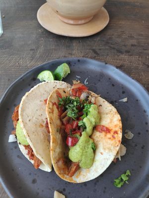 Vegan Tacos at Los Muchitos Comida Vegana in Oaxaca