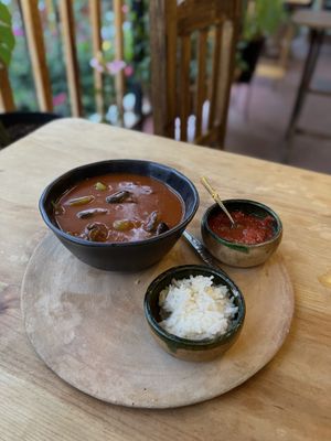 Mole amarillo, served with fresh tortillas that I didn’t get a picture of  at Los Muchitos Comida Vegana in Oaxaca