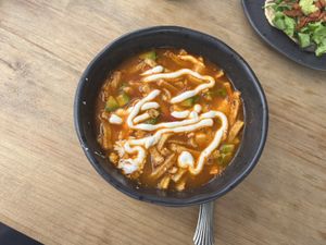 Soup  at Los Muchitos Comida Vegana in Oaxaca