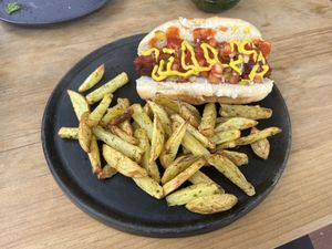 Hot dog  at Los Muchitos Comida Vegana in Oaxaca