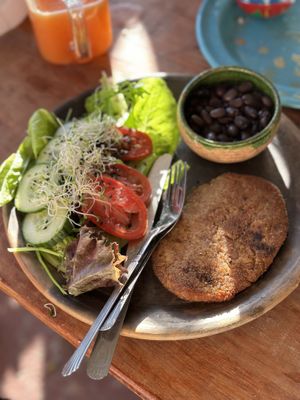 Milanesa  at Los Muchitos Comida Vegana in Oaxaca