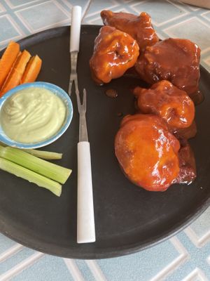 Cauliflower BBQ bites  at Los Muchitos Comida Vegana in Oaxaca