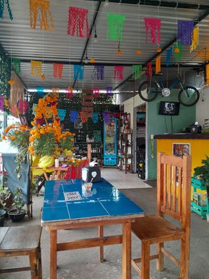 Decorado at Los Muchitos Comida Vegana in Oaxaca