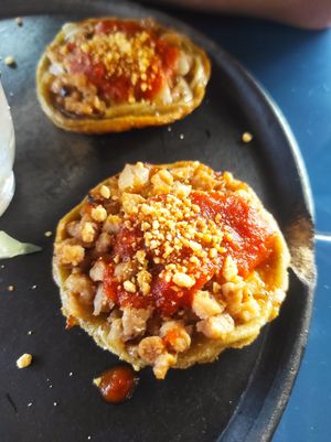 Sample of the plate of the day at Los Muchitos Comida Vegana in Oaxaca