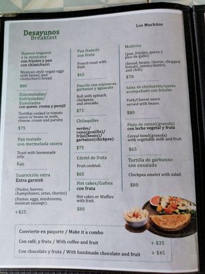 Menum at Los Muchitos Comida Vegana in Oaxaca