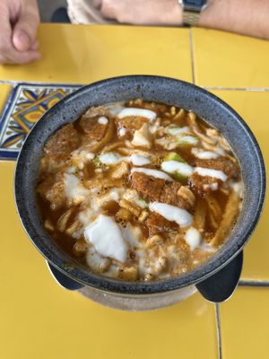 Aztec soup   at Los Muchitos Comida Vegana in Oaxaca