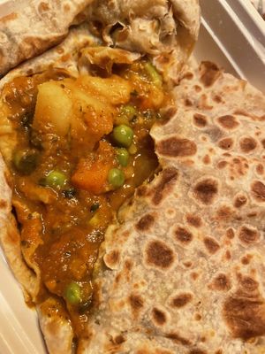 Vegan veggie Roti   at My Roti Place in Oakville