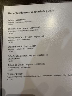 New vegan menu 2024  at Hubertusklause in Juist