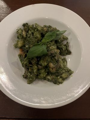 Unreal pesto gnocchi, could honestly eat this for breakfast, lunch and dinner   at Father Field Bistro in Semarapura