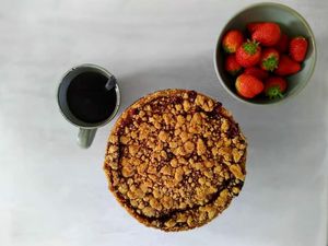 Aardbei crumble at de Plantisserie in Bergeijk