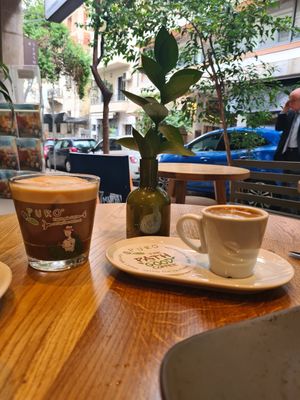 Greek coffee & Freddo Coffee with oat milk at Avocado in Athens