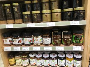 Nut butters for sale at Avocado in Athens