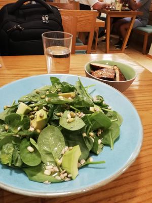 Spinach salad with avocado and roasted tofu at Avocado in Athens