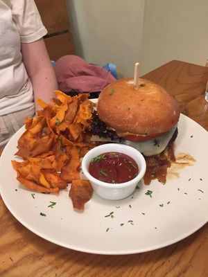 teriyaki burger (veggie but vegan option avaliable) at Avocado in Athens