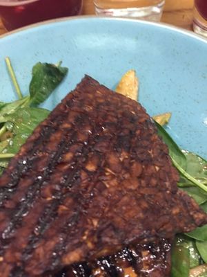 balsamic tempeh on salad at Avocado in Athens