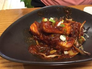 spicy tofu starter at Avocado in Athens