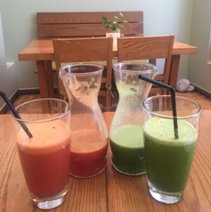 Fresh fruit juices at Avocado in Athens