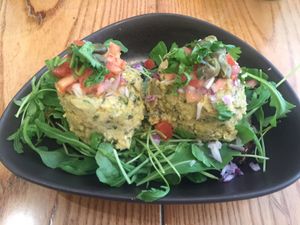 Hummus-Avocado mousse at Avocado in Athens