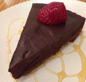 Raw chocolate cake at Avocado in Athens