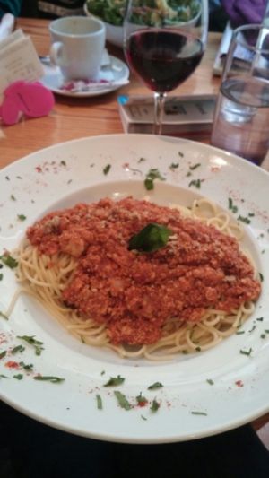 vegan Bolognese at Avocado in Athens