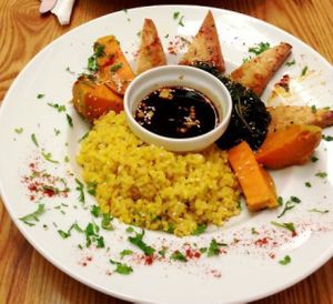 macrobiotic plate at Avocado in Athens
