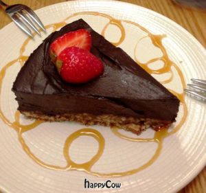 raw chocolate-avocado tart at Avocado in Athens