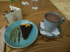 Raw chocolate and avocado pie at Avocado in Athens