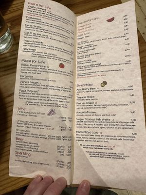 Menu  at Avocado in Athens