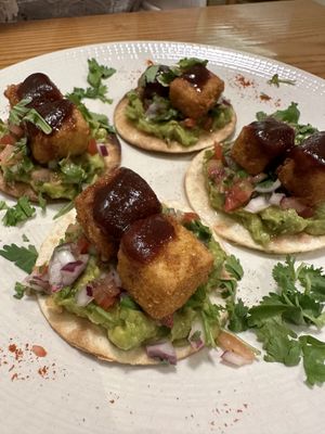 Crispy tofu tostadas - on the special menu. Delicious! Would eat again!!   at Avocado in Athens