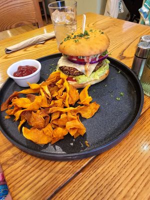 Avocado burger at Avocado in Athens
