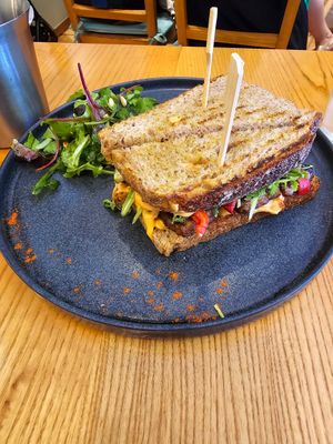Louisiana Cajun tempeh sandwich at Avocado in Athens