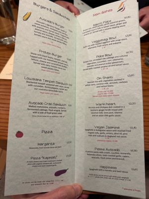 Menu 23Nov2024 at Avocado in Athens