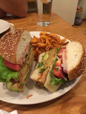 Avocado burger made vegan at Avocado in Athens