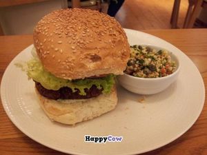 Vegan forest burger at Avocado in Athens