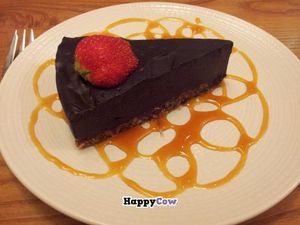 Raw Chocolate Vegan tart at Avocado in Athens